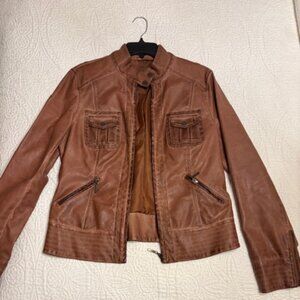 Women's Max Jeans Faux Leather Bomber